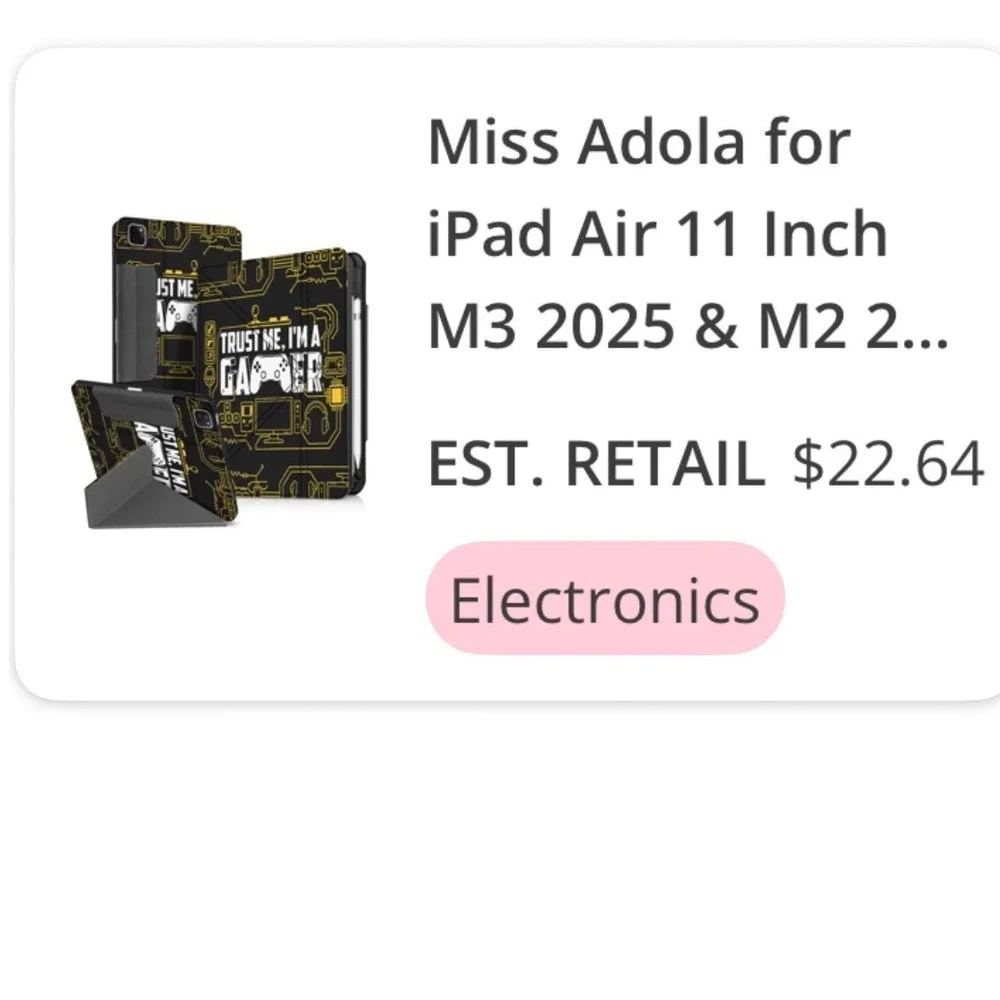 Trust Me‎ I'm A Gamer iPad Pro 11 Case Black Gold Folding Stand Pencil Holder